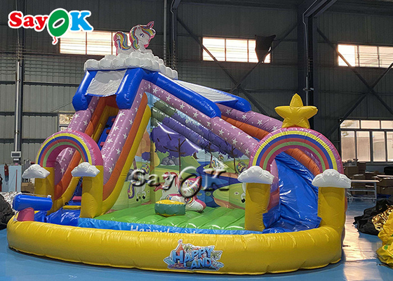Glissière d'Unicorn Themed Inflatable Bounce House avec la boule Pit Pool