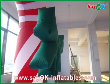 Canne de sucrerie gonflable de la publicité durable faite sur commande pour des vacances de Noël