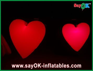 Beau grand coeur gonflable rouge avec les lumières menées pour le festival, diamètre 1.5M
