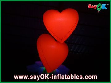 Beau grand coeur gonflable rouge avec les lumières menées pour le festival, diamètre 1.5M