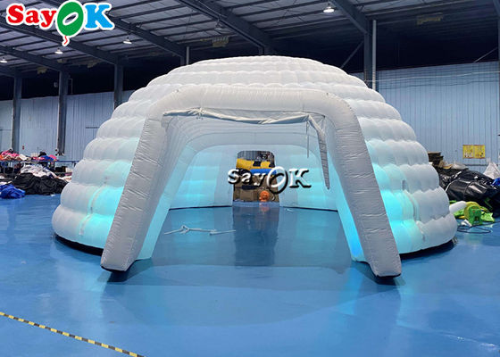 Tente gonflable igloo LED blanche pure Tente gonflable éclairage dôme rond Pour les événements de soirée Disco Tente gonflable à air