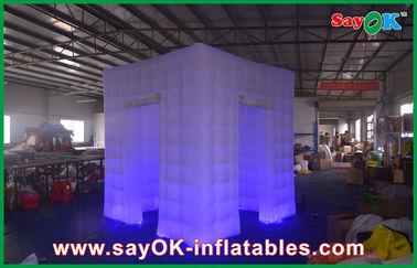 Lumière menée inférieure de photo en studio de cube de photo de cabine de portes gonflables pourpres professionnelles de la tente 2