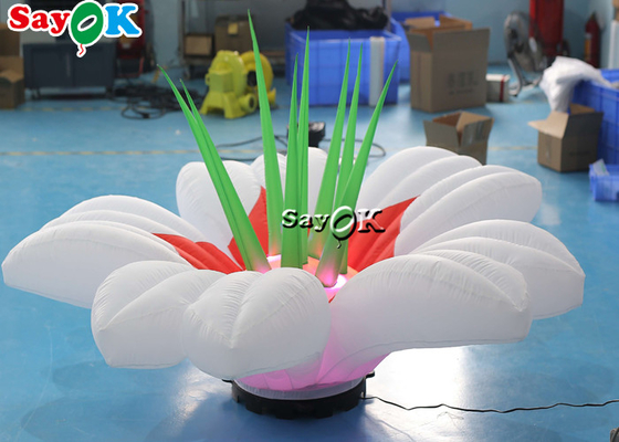 Fleur de allumage gonflable de la publicité de lumière de la décoration RVB LED d'événement de noce