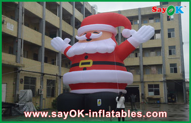 Noël rouge le père noël de vacances de taille gonflable des décorations 8m grand avec le tissu d'Oxford