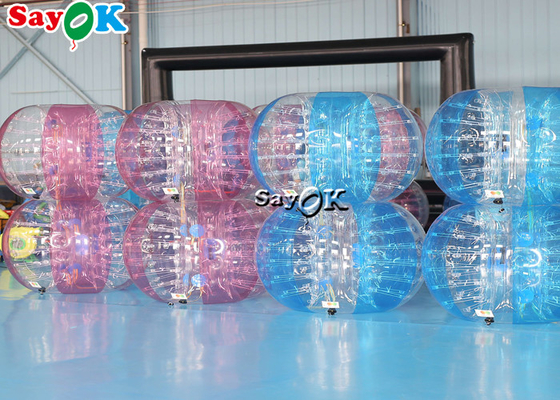 La boule de butoir de Zorb de carnaval de jeux de l'adulte TPU de corps gonflable de PVC a placé le football gonflable rose bleu transparent de bulle