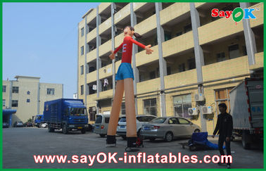Bande dessinée rouge de ondulation gonflable d'homme annonçant des danseurs d'air imprimant 5m attrayants haut pour le supermarché