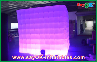 Le pourpre gonflable imperméable de tente de cabine de photo de photo de tissu portatif de la cabine 210d Oxford a mené la lumière