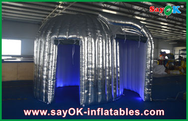 Tente de publicité gonflable menée argentée faite sur commande de Photobooth de décorations gonflables de partie pour la location