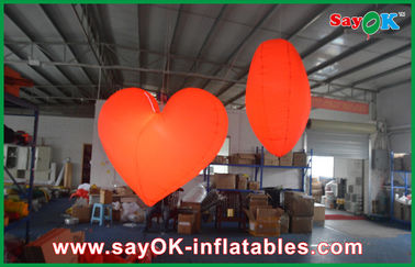 Coeur accrochant 2M de lumière gonflable rouge d'intérieur de l'événement LED décoratifs avec mené