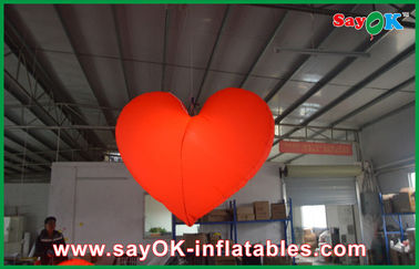 Coeur accrochant 2M de lumière gonflable rouge d'intérieur de l'événement LED décoratifs avec mené