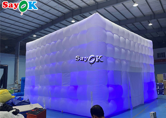Le PVC extérieur a enduit la tente gonflable d'air de cube géant en LED de la taille faite sur commande de ventilateur