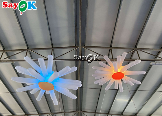 La fleur accrochante gonflable géante avec la LED allume la décoration multi de mariage de couleur