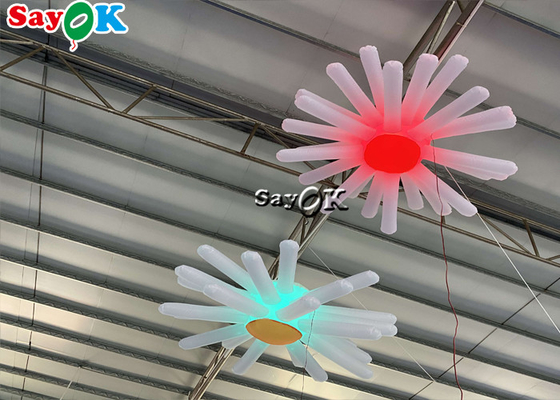 La fleur accrochante gonflable géante avec la LED allume la décoration multi de mariage de couleur