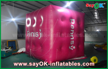 Ballon gonflable de cube gonflable rosâtre géant en hélium pour la promotion