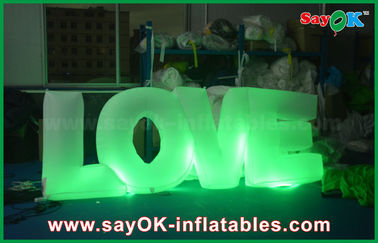 lettres d'amour gonflables de décorations d'éclairage de 3x1.2m pour épouser avec le tissu en nylon