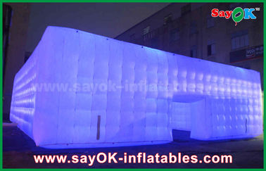 Tente promotionnelle de cube en camping d'Imflatable avec la lumière menée pour la partie d'événement