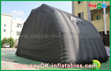 Le noir gonflable de tente de travail a adapté la grande tente aux besoins du client d'événement d'air de tente d'exposition gonflable d'étape avec la lumière menée