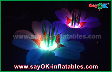fleur gonflable de décoration d'éclairage de tissu en nylon de 1.5m multicolore pour la partie