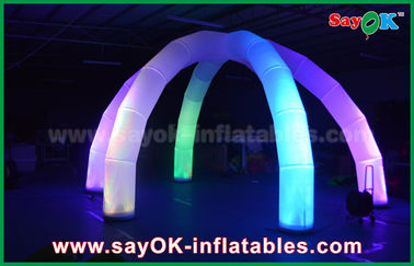 Voûte pour la voûte gonflable d'arcade de lumière du diamètre 5m LED de mariage avec le tissu en nylon multicolore de 6 jambes