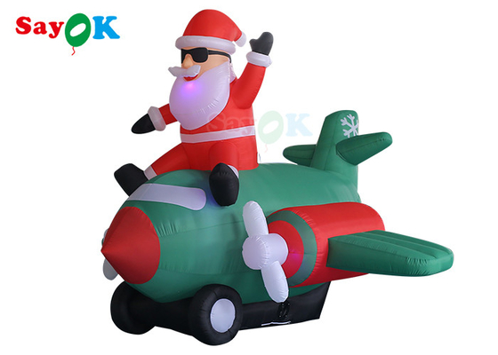 Noël gonflable Santa Claus Flying Airplane Blowing du vieil homme LED de tissu d'Oxford