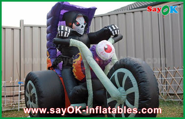 Forme gonflable d'Oxford de tissu de Halloween de yard de moto gonflable noire de décorations