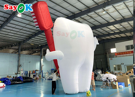 Blanc 6m personnages de dessins animés gonflables Dents géants Produits promotionnels Modèle gonflable