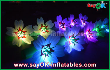décoration légère gonflable en nylon moulue blanche de chaîne de fleur du tissu LED de 5m longue