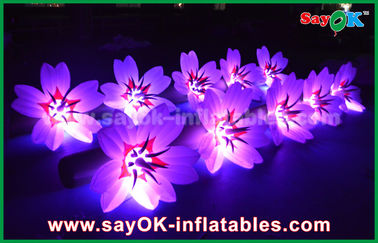 décoration légère gonflable en nylon moulue blanche de chaîne de fleur du tissu LED de 5m longue