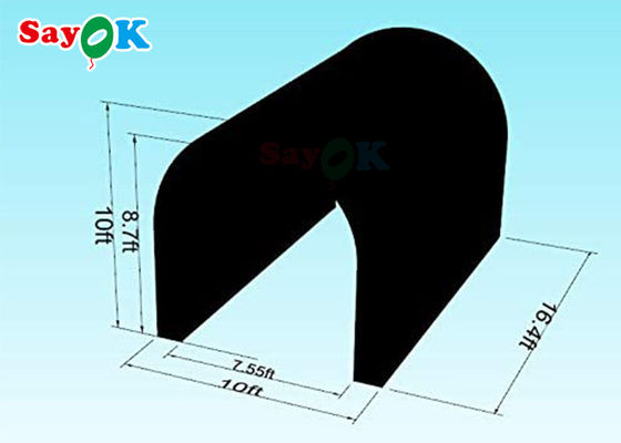 Tente à gazon gonflable noire à tunnel gonflable multi-fonction pour les activités d'exposition