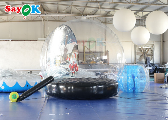 Globe de neige gonflable géant de taille humaine de Noël cabine de photo transparente de boule de globe