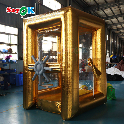 Grand cube gonflable d'accident de machine d'argent d'Advertisng d'or pour la promotion