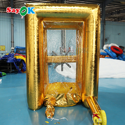 Grand cube gonflable d'accident de machine d'argent d'Advertisng d'or pour la promotion