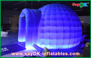 Tente gonflable bleue d'air d'Oxford de tente gonflable d'air allumant la tente ronde de dôme avec 4m DIA For Event