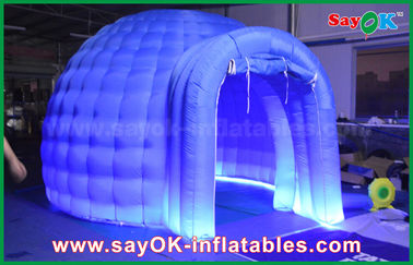 Tente gonflable bleue d'air d'Oxford de tente gonflable d'air allumant la tente ronde de dôme avec 4m DIA For Event