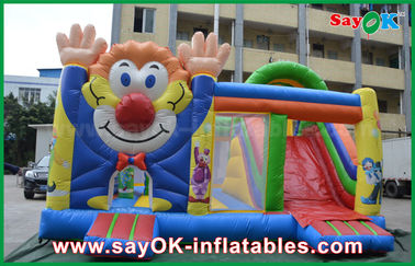 château heureux sautant de videur de sortes de rebond gonflable de clown de PVC de 0.55mm pour des enfants