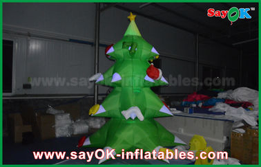 Arbre de Noël gonflable en nylon vert LED allumant le nylon de 2.5mm pour Noël