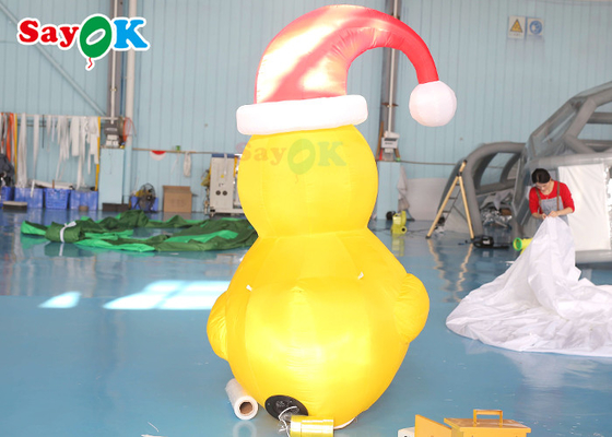 Noël 2m gonflable jaune Duck With Hat Courtyard Decoration