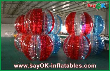 Jeux gonflables de jardin rouges et football de butoir de bulle de boule bleue de PVC/TPU pour le jeu adulte/enfants