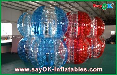 Jeux gonflables de jardin rouges et football de butoir de bulle de boule bleue de PVC/TPU pour le jeu adulte/enfants