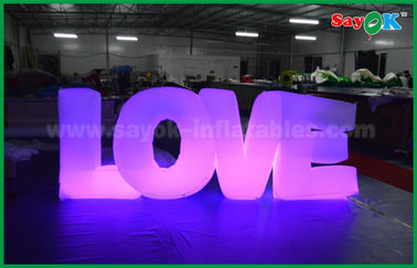Décoration gonflable romantique d'éclairage, lettre d'amour gonflable avec la lumière de LED