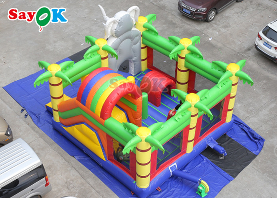 Châteaux de rebondissement gonflables de thème mignon de zoo sautant des jeux de glissière de videur d'Inflable de Chambre pour des enfants