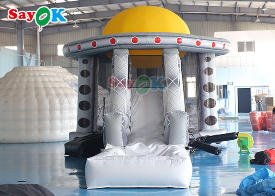 Chambre gonflable combinée de rebond de Moonwalk de vaisseau spatial de château de PVC de videur plein d'entrain commercial d'UFO avec la glissière