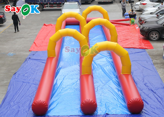 Glissière gonflable extérieure divertissement attrayant 20m Glissière gonflable géante pour parc d'attractions