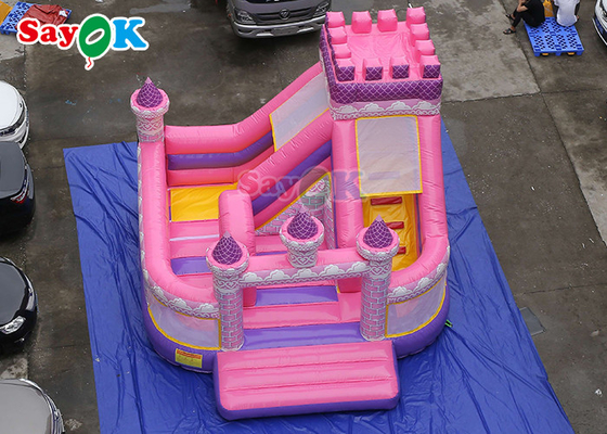 Filles roses de princesse Inflatable Castle Slide jouant la Chambre gonflable de rebond pour le parc d'attractions