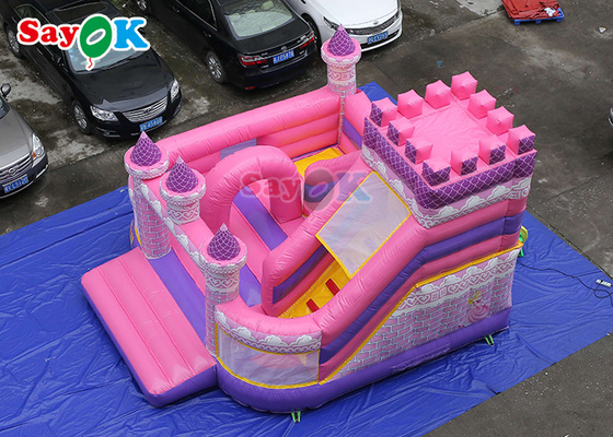 Filles roses de princesse Inflatable Castle Slide jouant la Chambre gonflable de rebond pour le parc d'attractions