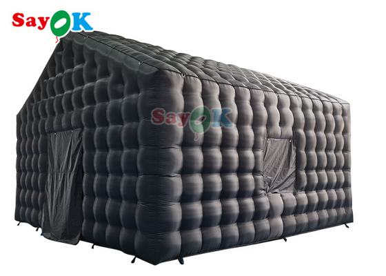 Boîte de nuit gonflable de tente de partie de cube en noir commercial d'Oxford avec le ventilateur