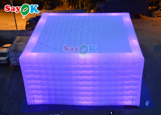 Tente de pelouse gonflable automatique 10x10x5m Tente de fête gonflable à LED Tente pneumatique