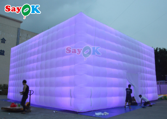 Tente de pelouse gonflable automatique 10x10x5m Tente de fête gonflable à LED Tente pneumatique