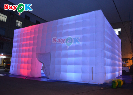 Tente de pelouse gonflable automatique 10x10x5m Tente de fête gonflable à LED Tente pneumatique