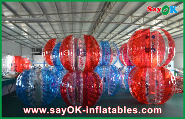 Les jeux gonflables de pelouse se dégagent/la boule humaine de bulle du football de bulle géant gonflable rouge/bleu de boule